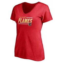 Women's Fanatics Branded Red Calgary Flames Plus Size Mascot In Bounds V-Neck T-Shirt -Fanatics Clothing Shop 5401868 ALT2