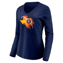 Women's Fanatics Branded Navy Houston Astros Hometown Collection Orbit Long Sleeve V-Neck T-Shirt -Fanatics Clothing Shop 5409422 ALT2