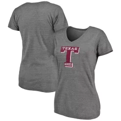 Women's Fanatics Branded Heathered Gray Texas A&M Aggies Vault Primary Logo V-Neck Tri-Blend T-Shirt -Fanatics Clothing Shop 5411153 ALT