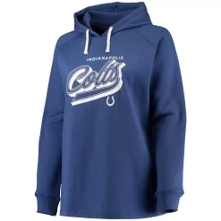 Women's Fanatics Branded Royal Indianapolis Colts Plus Size First Contact Raglan Pullover Hoodie -Fanatics Clothing Shop 5416254 ALT2