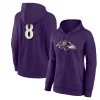 Women's Fanatics Branded Lamar Jackson Purple Baltimore Ravens Player Icon Name & Number Pullover Hoodie -Fanatics Clothing Shop 5416696