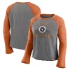 Women's Majestic Heathered Gray/Heathered Texas Orange Texas Longhorns Competitive Edge Cropped Raglan Long Sleeve T-Shirt 2 Women's Majestic Heathered Gray/Heathered Texas Orange Texas Longhorns Competitive Edge Cropped Raglan Long Sleeve T-Shirt -Fanatics Clothing Shop 5418385