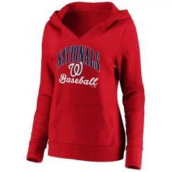 Women's Fanatics Branded Red Washington Nationals Victory Script Crossover Neck Pullover Hoodie -Fanatics Clothing Shop 5418399 ALT2