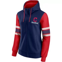 Women's Fanatics Branded Navy/Red Cleveland Indians Primary Script Full-Zip Hoodie -Fanatics Clothing Shop 5422661 ALT2