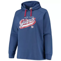 Women's Fanatics Branded Royal New York Giants Plus Size First Contact Raglan Pullover Hoodie -Fanatics Clothing Shop 5423146 ALT2