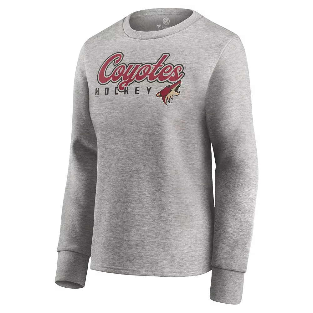 Women's Fanatics Branded Heathered Gray Arizona Coyotes Fan Favorite Script Pullover Sweatshirt 5 Women's Fanatics Branded Heathered Gray Arizona Coyotes Fan Favorite Script Pullover Sweatshirt - Image 3