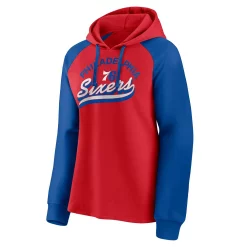 Women's Fanatics Branded Red/Royal Philadelphia 76ers Record Holder Raglan Pullover Hoodie -Fanatics Clothing Shop 5423760 ALT2