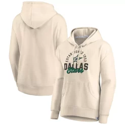 Women's Fanatics Branded Oatmeal Dallas Stars Carry the Puck Pullover Hoodie Sweatshirt