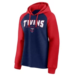 Women's Fanatics Branded Navy/Red Minnesota Twins Recharged Raglan Pullover Hoodie -Fanatics Clothing Shop 5425364 ALT2