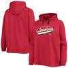 Women's Fanatics Branded Cardinal Arizona Cardinals Plus Size First Contact Raglan Pullover Hoodie -Fanatics Clothing Shop 5426252