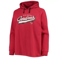 Women's Fanatics Branded Cardinal Arizona Cardinals Plus Size First Contact Raglan Pullover Hoodie -Fanatics Clothing Shop 5426252 ALT2