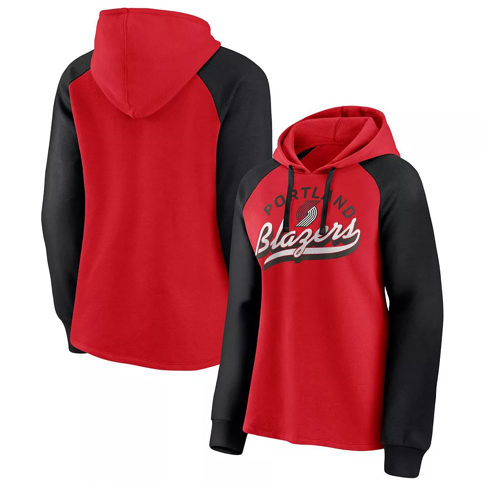 Women's Fanatics Branded Red/Black Portland Trail Blazers Record Holder Raglan Pullover Hoodie 4 Women's Fanatics Branded Red/Black Portland Trail Blazers Record Holder Raglan Pullover Hoodie - Image 2