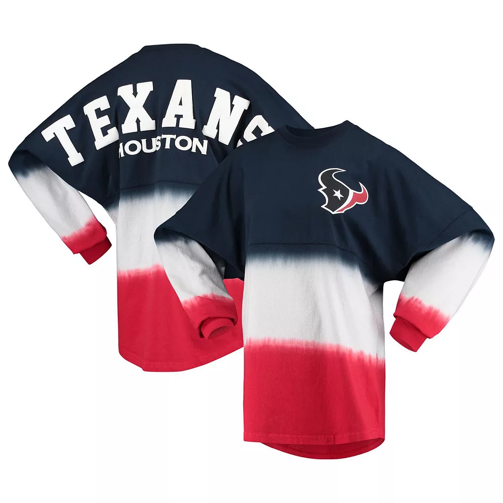 Women's Fanatics Branded Navy/White Houston Texans Ombre Long Sleeve T-Shirt 3 Women's Fanatics Branded Navy/White Houston Texans Ombre Long Sleeve T-Shirt