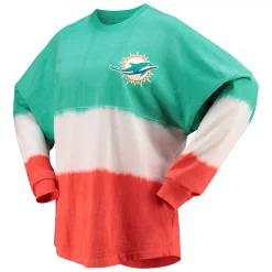 Women's Fanatics Branded Aqua/White Miami Dolphins Ombre Long Sleeve T-Shirt -Fanatics Clothing Shop 5604988 ALT2