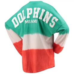 Women's Fanatics Branded Aqua/White Miami Dolphins Ombre Long Sleeve T-Shirt -Fanatics Clothing Shop 5604988 ALT3