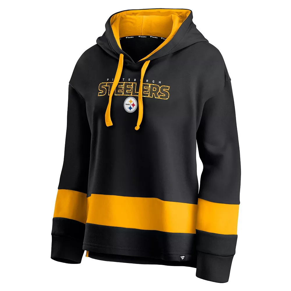 Women's Fanatics Branded Black/Gold Pittsburgh Steelers Colors of Pride Colorblock Pullover Hoodie 5 Women's Fanatics Branded Black/Gold Pittsburgh Steelers Colors of Pride Colorblock Pullover Hoodie - Image 3