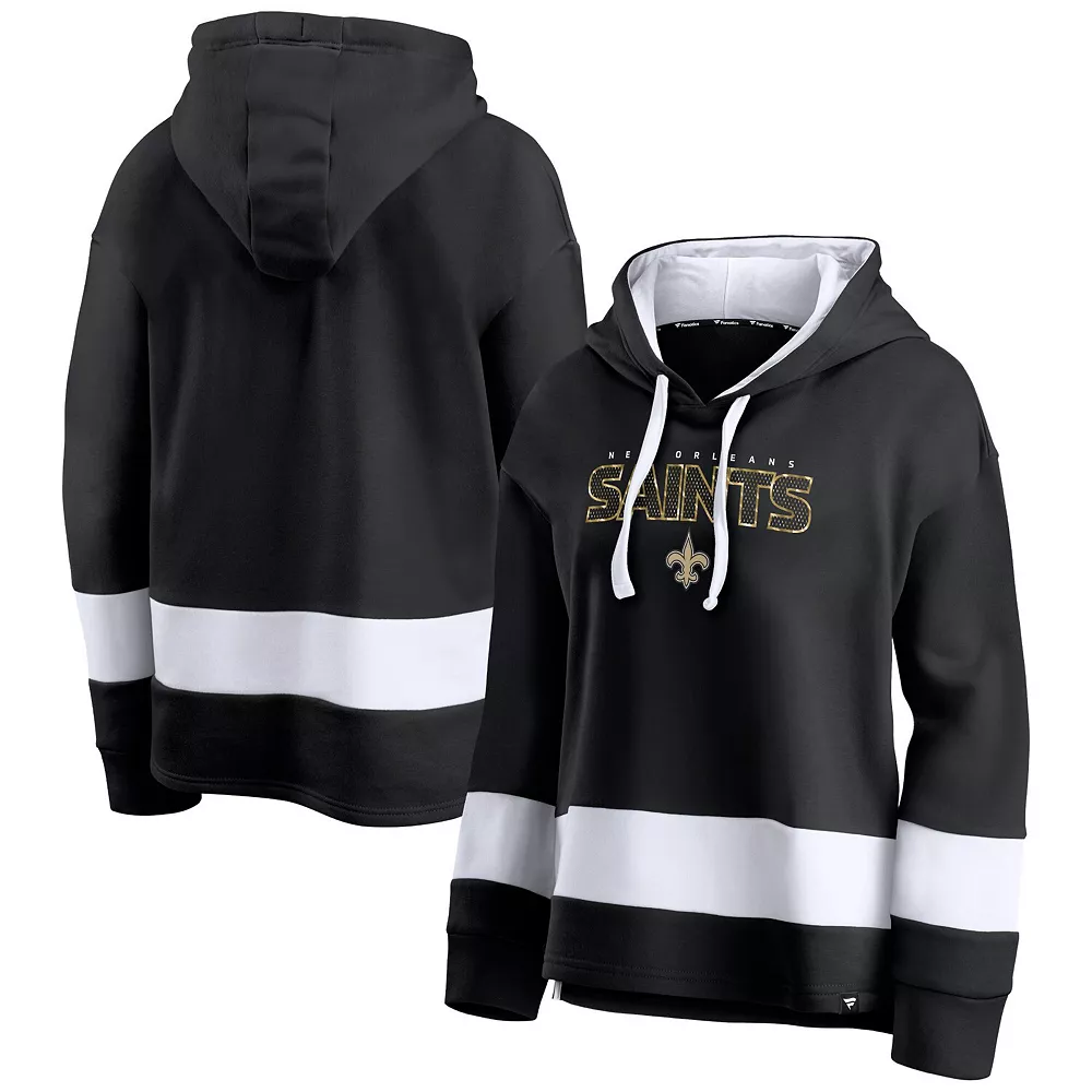 Women's Fanatics Branded Black/White New Orleans Saints Colors of Pride Colorblock Pullover Hoodie 4 Women's Fanatics Branded Black/White New Orleans Saints Colors of Pride Colorblock Pullover Hoodie - Image 2