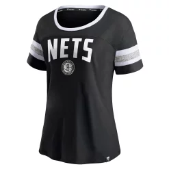 Women's Fanatics Branded Black/Heathered Gray Brooklyn Nets Block Party Striped Sleeve T-Shirt 7 Women's Fanatics Branded Black/Heathered Gray Brooklyn Nets Block Party Striped Sleeve T-Shirt -Fanatics Clothing Shop 5607201 ALT2