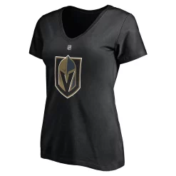 Women's Fanatics Branded Jack Eichel Black Vegas Golden Knights Authentic Stack Name & Number V-Neck T-Shirt -Fanatics Clothing Shop 5628706 ALT2