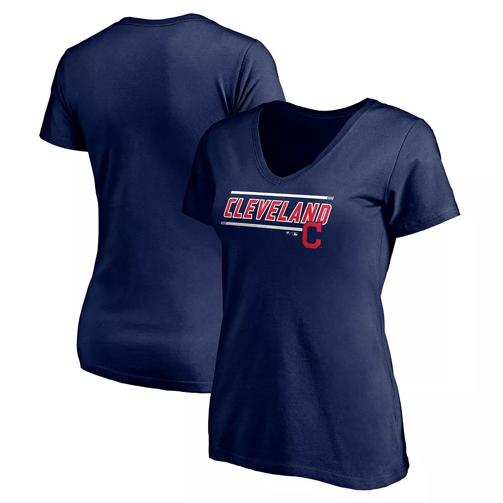 Women's Fanatics Branded Navy Cleveland Indians Mascot In Bounds V-Neck T-Shirt 4 Women's Fanatics Branded Navy Cleveland Indians Mascot In Bounds V-Neck T-Shirt - Image 2