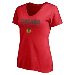 Women's Fanatics Branded Red/Heathered Gray Chicago Blackhawks Short Sleeve & Long Sleeve V-Neck T-Shirt Combo Pack -Fanatics Clothing Shop 5630933 ALT2