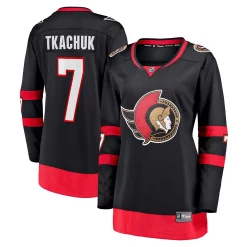 Women's Fanatics Branded Brady Tkachuk Black Ottawa Senators Home 2020/21 Premier Breakaway Player Jersey