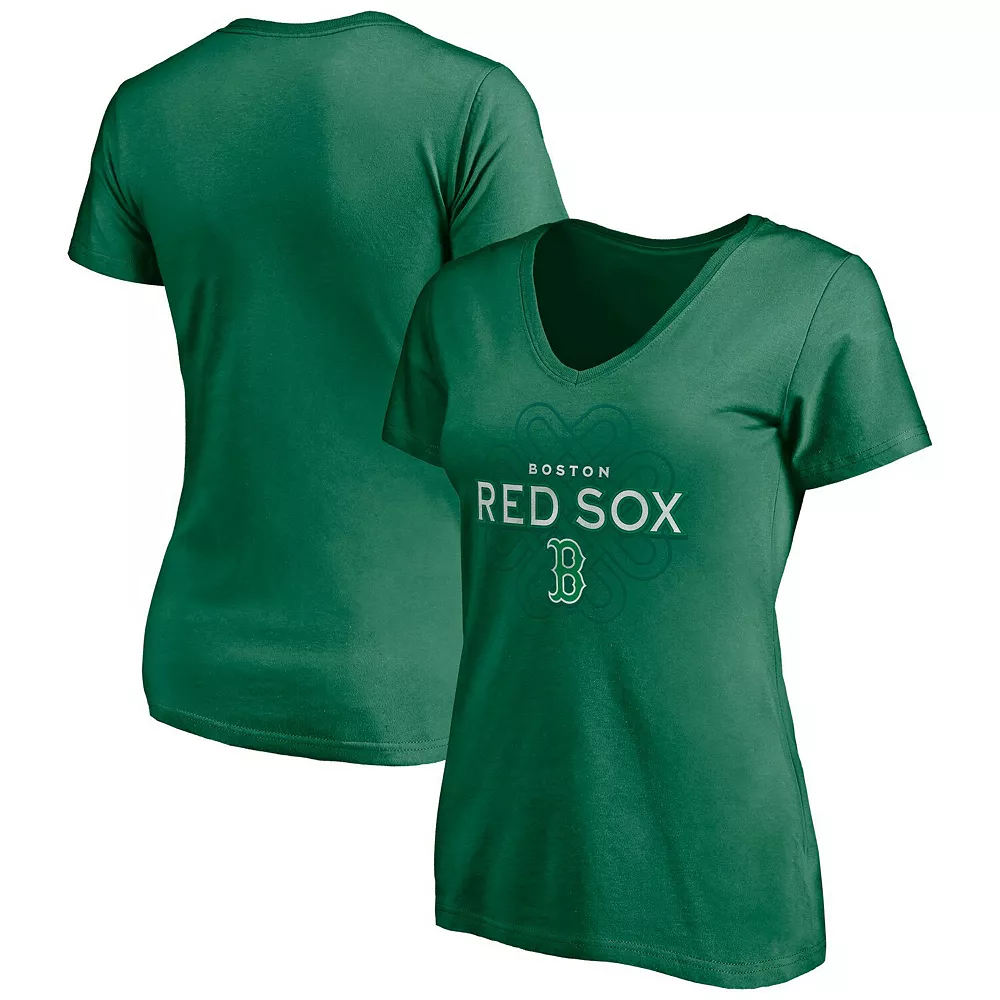 Women's Fanatics Branded Kelly Green Boston Red Sox St. Patrick's Day Celtic Knot V-Neck T-Shirt 4 Women's Fanatics Branded Kelly Green Boston Red Sox St. Patrick's Day Celtic Knot V-Neck T-Shirt - Image 2