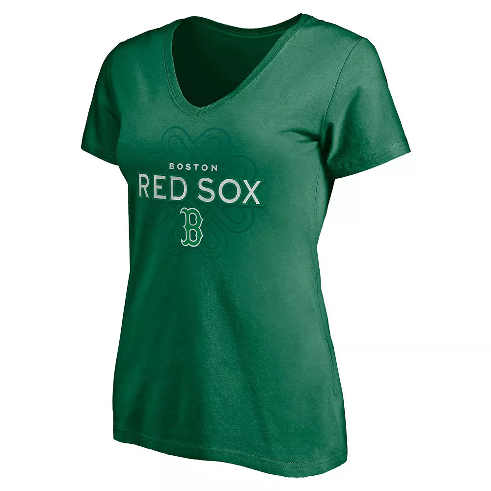 Women's Fanatics Branded Kelly Green Boston Red Sox St. Patrick's Day Celtic Knot V-Neck T-Shirt 5 Women's Fanatics Branded Kelly Green Boston Red Sox St. Patrick's Day Celtic Knot V-Neck T-Shirt - Image 3