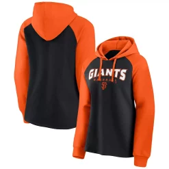 Women's Fanatics Branded Black/Orange San Francisco Giants Recharged Raglan Pullover Hoodie