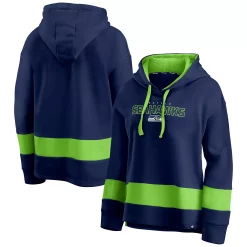 Women's Fanatics Branded College Navy/Neon Green Seattle Seahawks Colors of Pride Colorblock Pullover Hoodie -Fanatics Clothing Shop 5631849 ALT