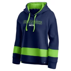 Women's Fanatics Branded College Navy/Neon Green Seattle Seahawks Colors of Pride Colorblock Pullover Hoodie -Fanatics Clothing Shop 5631849 ALT2