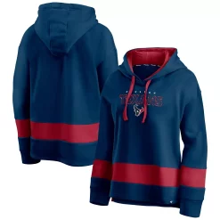 Women's Fanatics Branded Navy/Red Houston Texans Colors of Pride Colorblock Pullover Hoodie