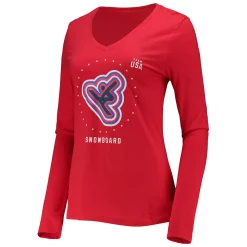 Women's Fanatics Branded Red Team USA Snowboarding Long Sleeve T-Shirt -Fanatics Clothing Shop 5645547 ALT2