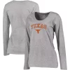 Women's Fanatics Branded Heathered Gray Texas Longhorns Campus Long Sleeve T-Shirt