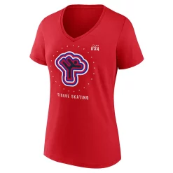 Women's Fanatics Branded Red Team USA Figure Skating V-Neck T-Shirt -Fanatics Clothing Shop 5645771 ALT2