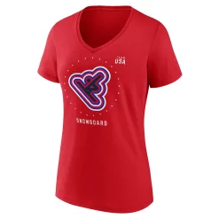 Women's Fanatics Branded Red Team USA Snowboard V-Neck T-Shirt -Fanatics Clothing Shop 5646023 ALT2