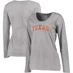 Women's Fanatics Branded Heathered Gray Texas Longhorns Arch Long Sleeve T-Shirt -Fanatics Clothing Shop 5646079 ALT