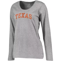 Women's Fanatics Branded Heathered Gray Texas Longhorns Arch Long Sleeve T-Shirt -Fanatics Clothing Shop 5646079 ALT2