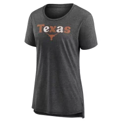 Women's Fanatics Branded Heathered Charcoal Texas Longhorns Breakneck Speed Tri-Blend T-Shirt -Fanatics Clothing Shop 5680599 ALT2