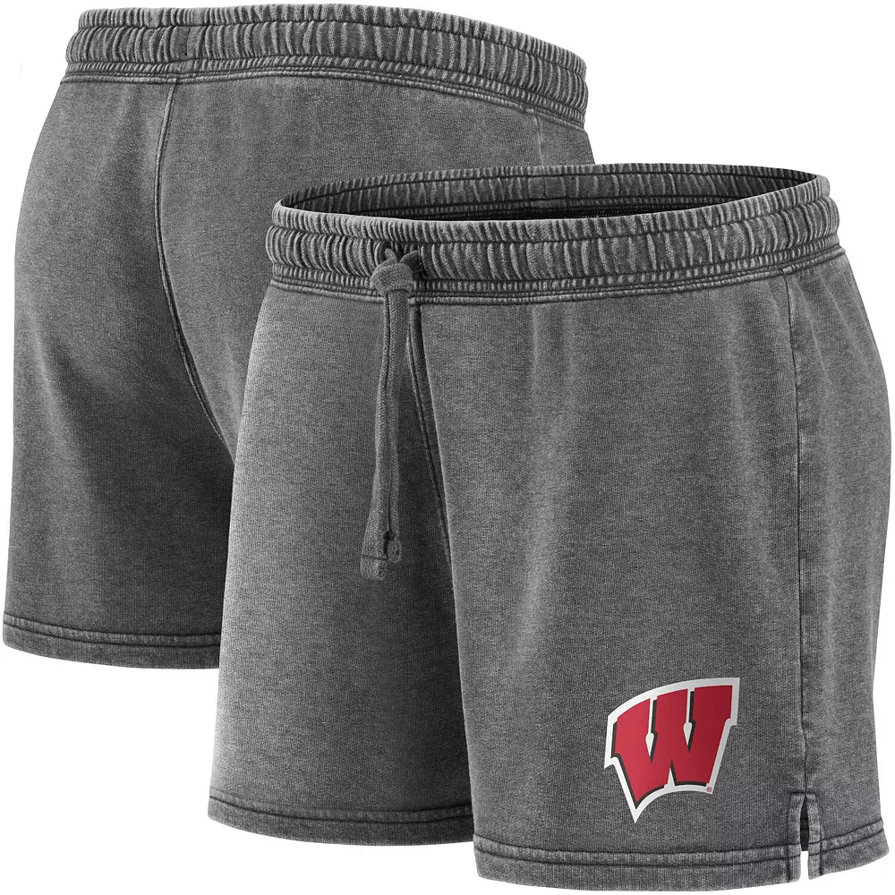 Women's Fanatics Branded Charcoal Wisconsin Badgers Retro French Terry Shorts 3 Women's Fanatics Branded Charcoal Wisconsin Badgers Retro French Terry Shorts