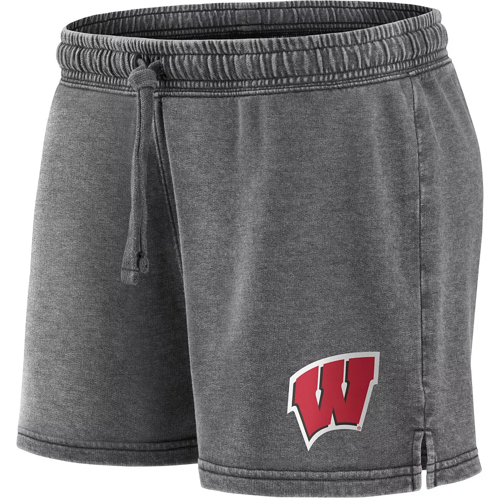 Women's Fanatics Branded Charcoal Wisconsin Badgers Retro French Terry Shorts 5 Women's Fanatics Branded Charcoal Wisconsin Badgers Retro French Terry Shorts - Image 3