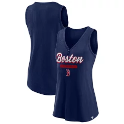Women's Fanatics Branded Navy Boston Red Sox Iconic V-Neck Tank Top