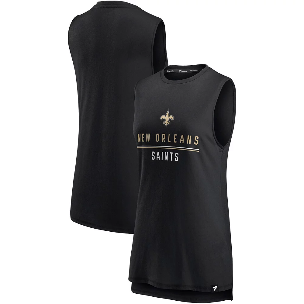 Women's Fanatics Branded Black New Orleans Saints True Contender Tank Top 4 Women's Fanatics Branded Black New Orleans Saints True Contender Tank Top - Image 2