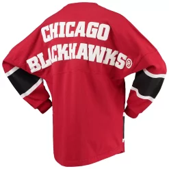 Women's Fanatics Branded Red Chicago Blackhawks Lace-Up Jersey T-Shirt -Fanatics Clothing Shop 5681846 ALT3
