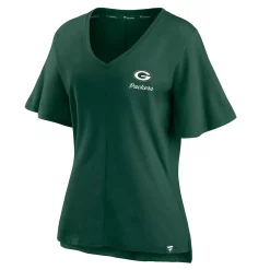 Women's Fanatics Branded Green Green Bay Packers Southpaw Flutter V-Neck T-Shirt -Fanatics Clothing Shop 5682543 ALT2