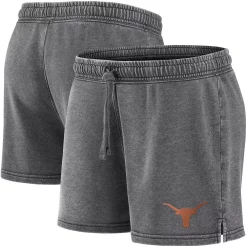 Women's Fanatics Branded Heathered Charcoal Texas Longhorns Retro French Terry Shorts