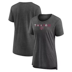 Women's Fanatics Branded Heathered Charcoal Texas A&M Aggies Breakneck Speed Tri-Blend T-Shirt -Fanatics Clothing Shop 5694059 ALT