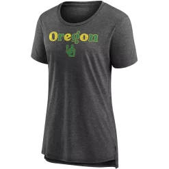Women's Fanatics Branded Heathered Charcoal Oregon Ducks Breakneck Speed Tri-Blend T-Shirt -Fanatics Clothing Shop 5694131 ALT2
