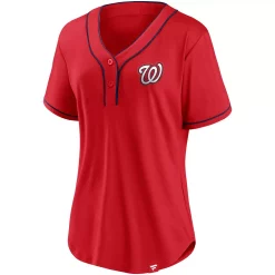 Women's Fanatics Branded Red/Navy Washington Nationals Iconic Diva T-Shirt -Fanatics Clothing Shop 5694216 ALT2