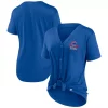 Women's Fanatics Branded Royal Chicago Cubs Iconic Lineup Button-Down V-Neck T-Shirt